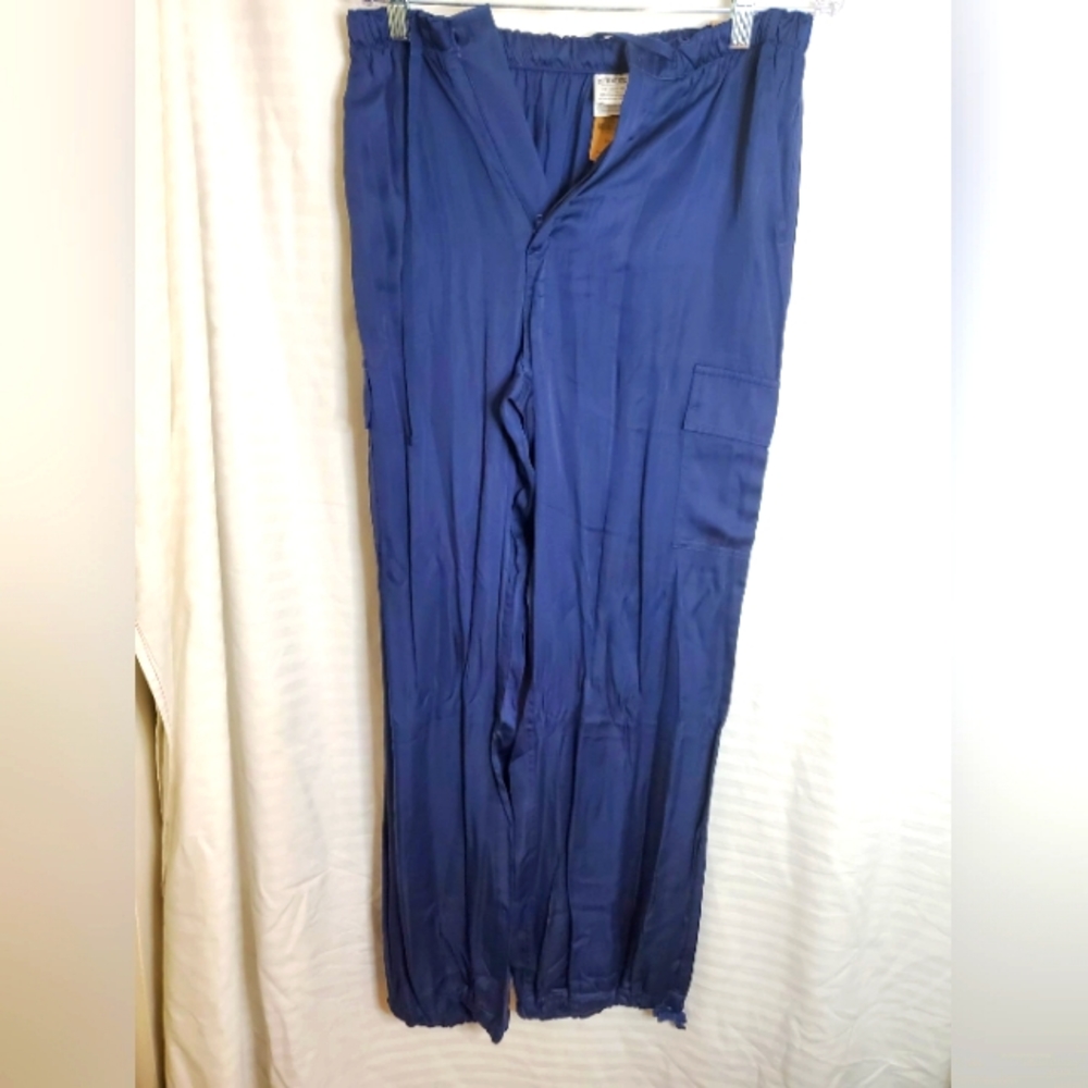 Victoria Secret Pink Navy Blue satin Cargo